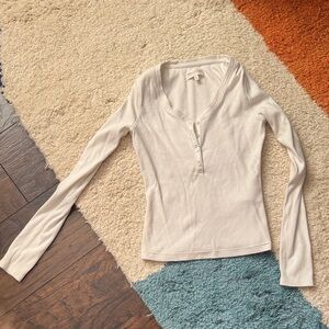 Abercrombie & Fitch White Henley